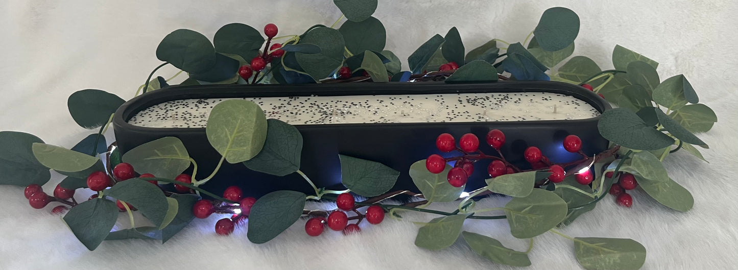 Christmas Large Multi Wick Candle - Black