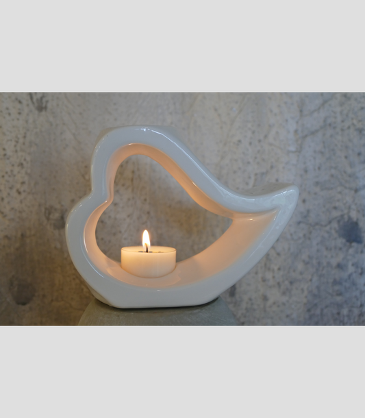 Wax Melt Burner - Sweetheart Burner in White Gloss