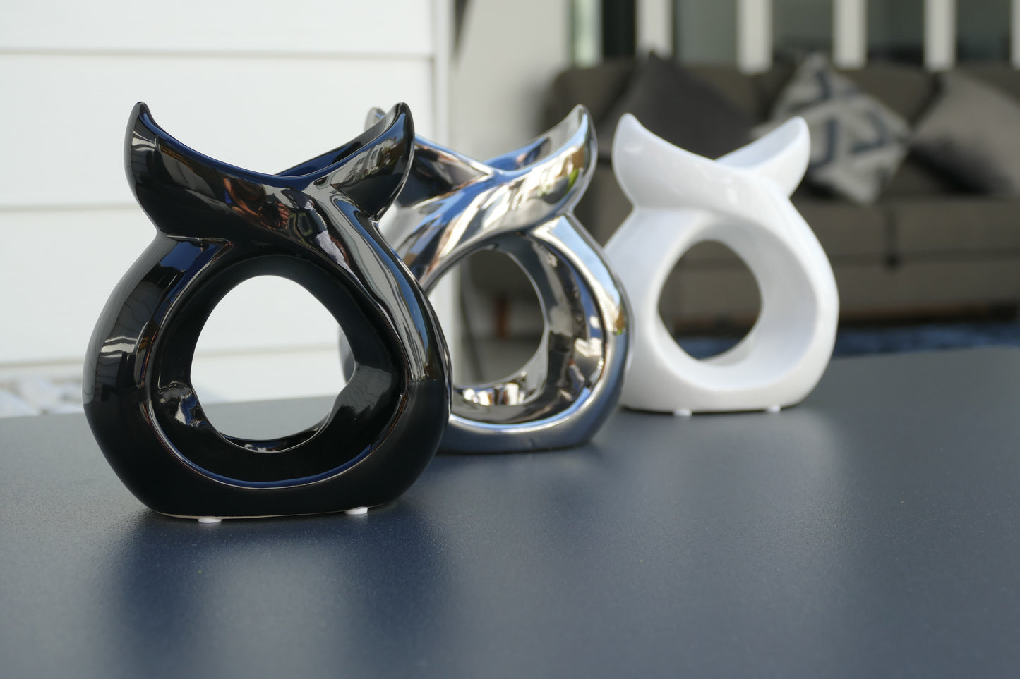 Wax Melt Burner - Serenity Ceramic Burner in Chrome, White Gloss or Black Gloss