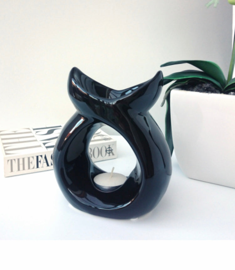 Wax Melt Burner - Serenity Ceramic Burner in Chrome, White Gloss or Black Gloss