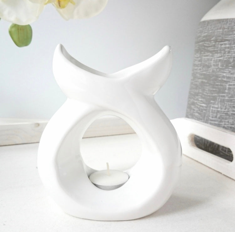 Wax Melt Burner - Serenity Ceramic Burner in Chrome, White Gloss or Black Gloss