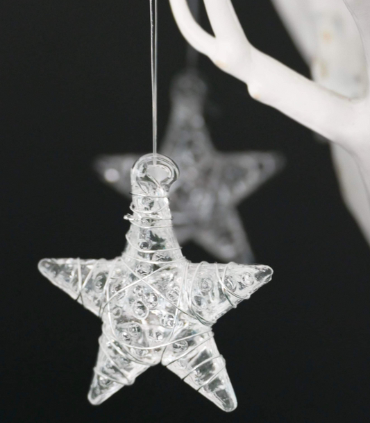 White Glass Star Tree Decoration