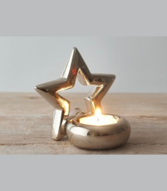 T-Light Holder - Silver Star